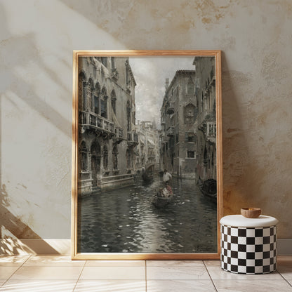 Premium Poster of Classic Venice Canal Scenery with Gondola Posters