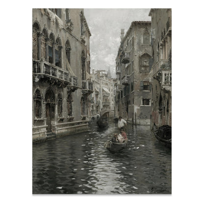 Premium Poster of Classic Venice Canal Scenery with Gondola Posters