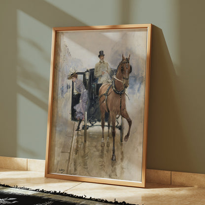 Premium Poster of Classic Vintage Horse and Carriage Art Print Posters