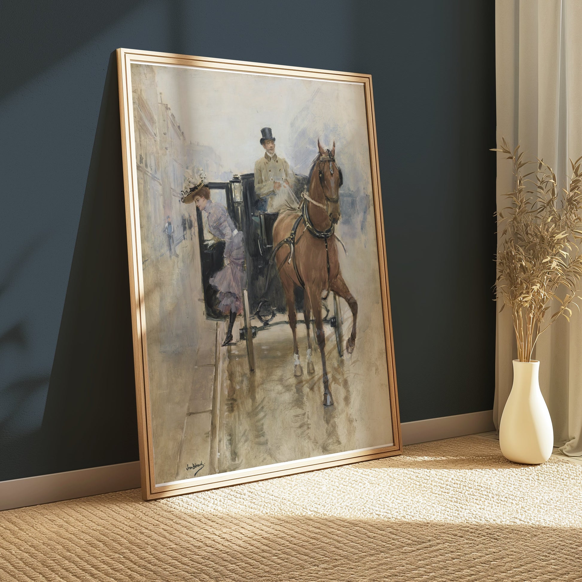 Premium Poster of Classic Vintage Horse and Carriage Art Print Posters