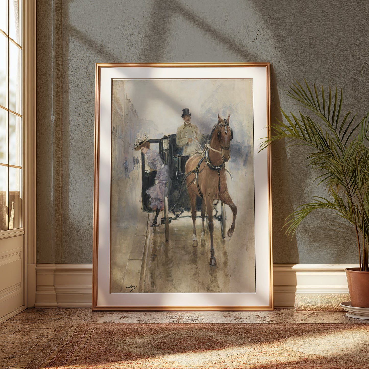 Premium Poster of Classic Vintage Horse and Carriage Art Print Posters