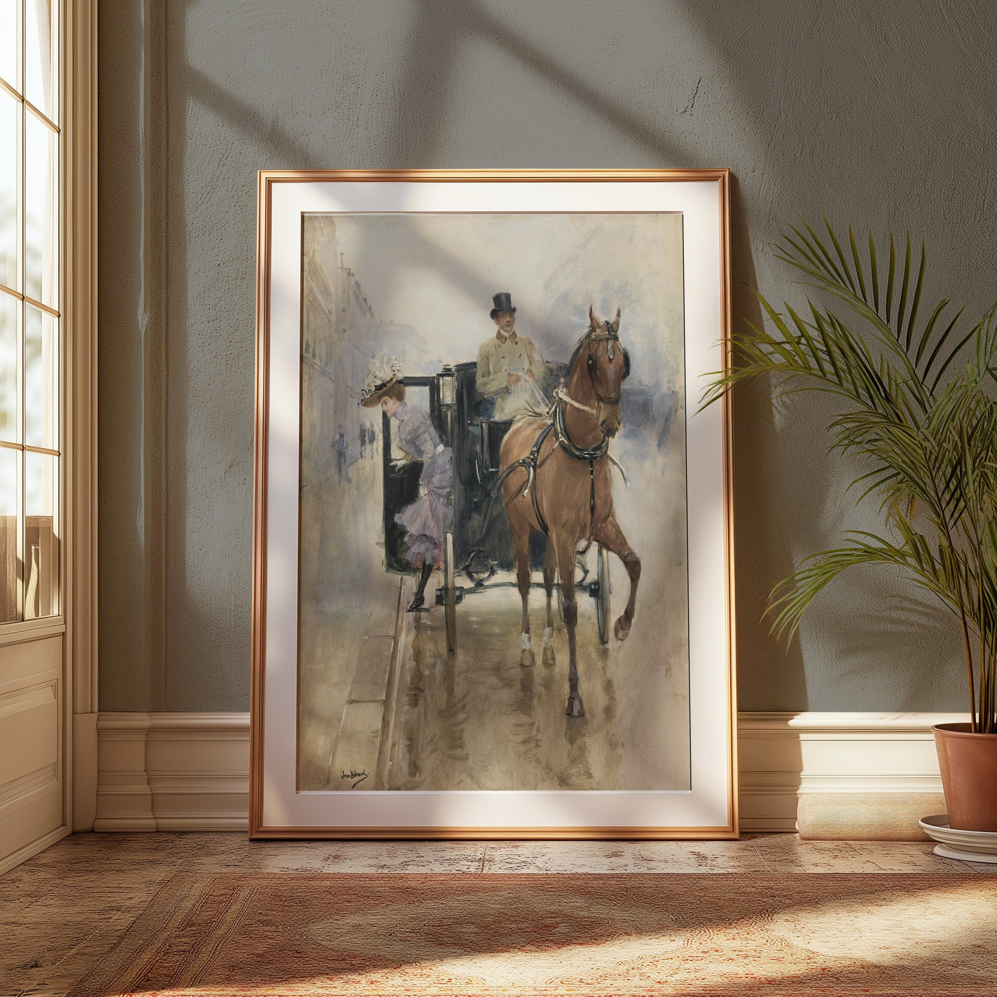 Premium Poster of Classic Vintage Horse and Carriage Art Print Posters