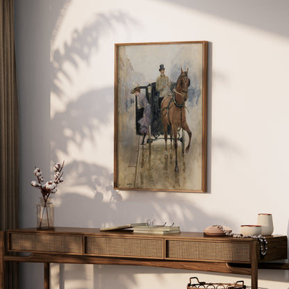 Premium Poster of Classic Vintage Horse and Carriage Art Print Posters
