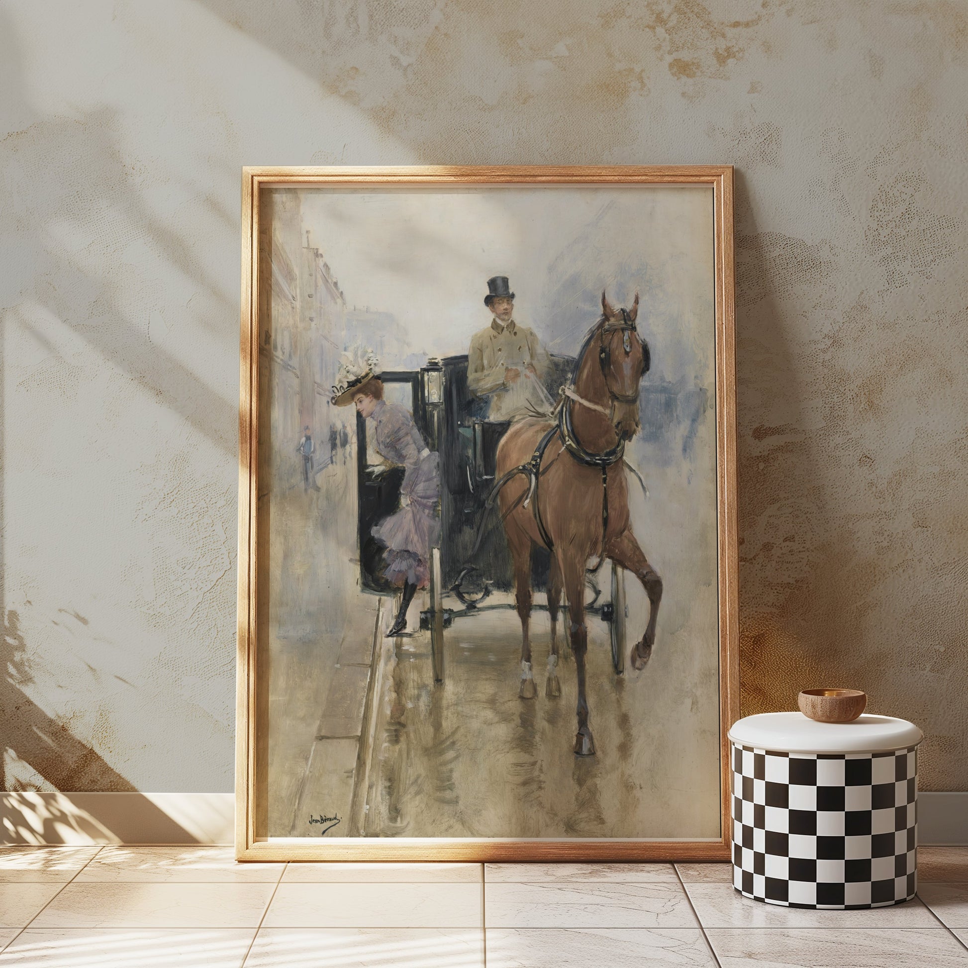 Premium Poster of Classic Vintage Horse and Carriage Art Print Posters