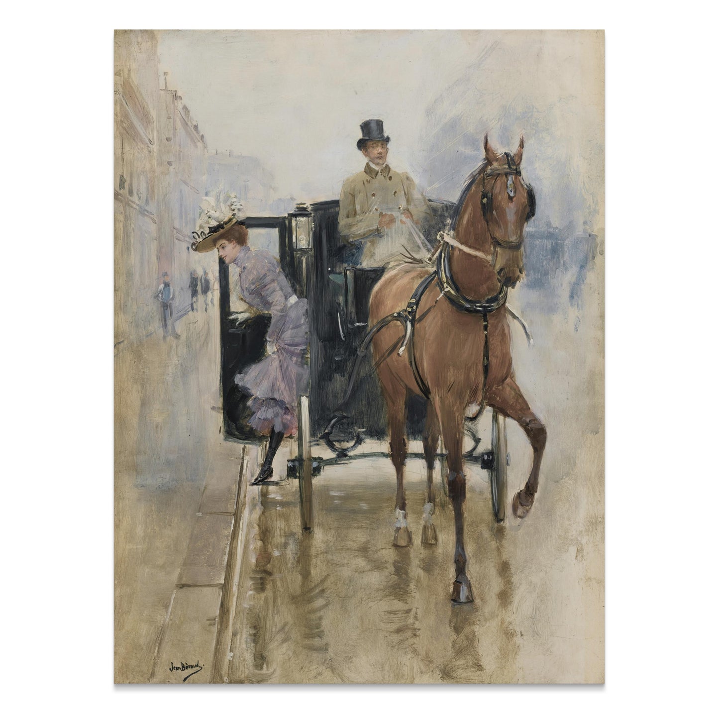 Premium Poster of Classic Vintage Horse and Carriage Art Print Posters