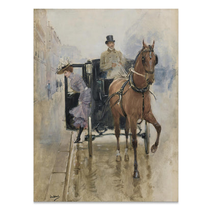 Premium Poster of Classic Vintage Horse and Carriage Art Print Posters