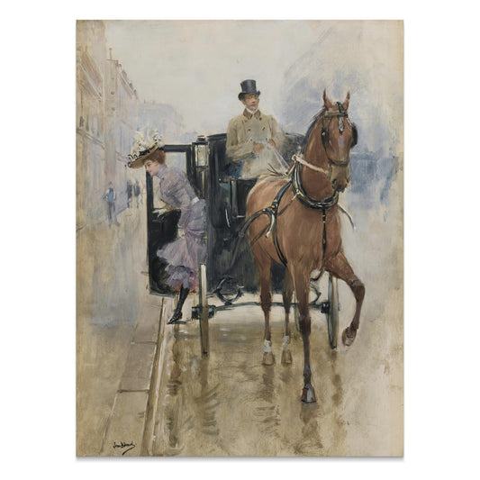 Premium Poster of Classic Vintage Horse and Carriage Art Print Posters