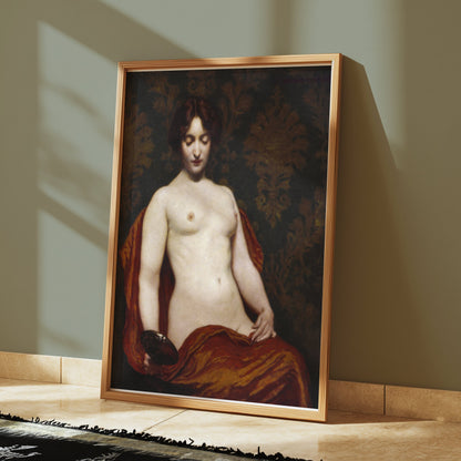 Premium Poster of Classical Nude Woman with Mirror Art Posters