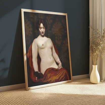 Premium Poster of Classical Nude Woman with Mirror Art Posters