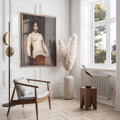 Premium Poster of Classical Nude Woman with Mirror Art Posters