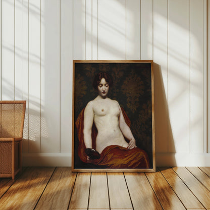 Premium Poster of Classical Nude Woman with Mirror Art Posters