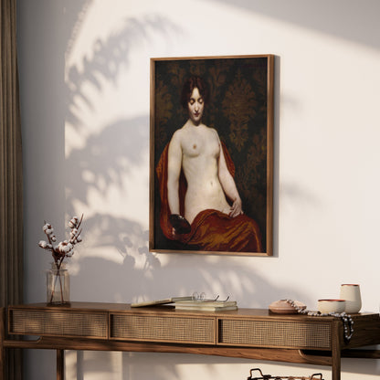 Premium Poster of Classical Nude Woman with Mirror Art Posters