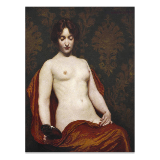 Premium Poster of Classical Nude Woman with Mirror Art Posters