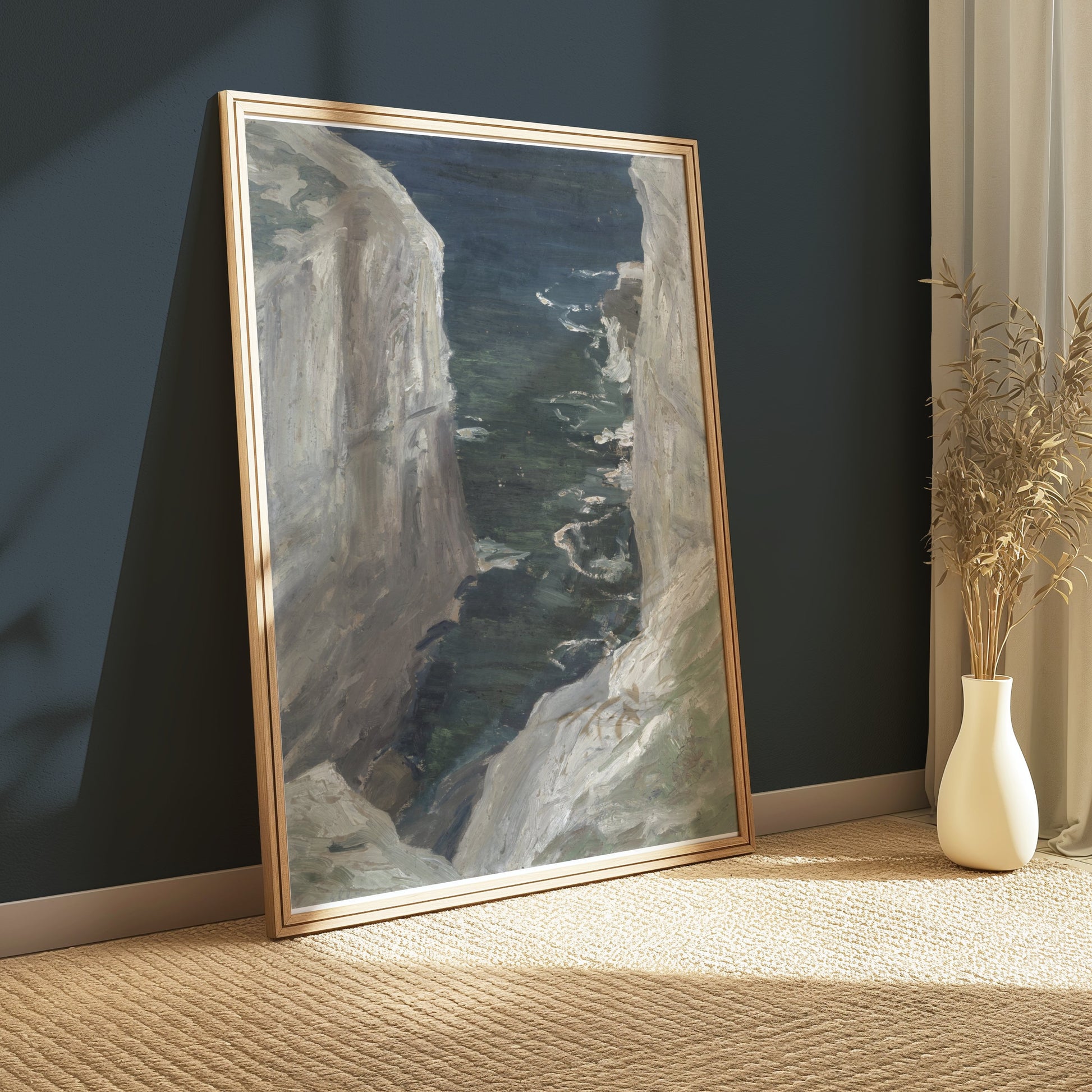 Premium Poster of Cliffside Ocean View with Rocky Walls Posters