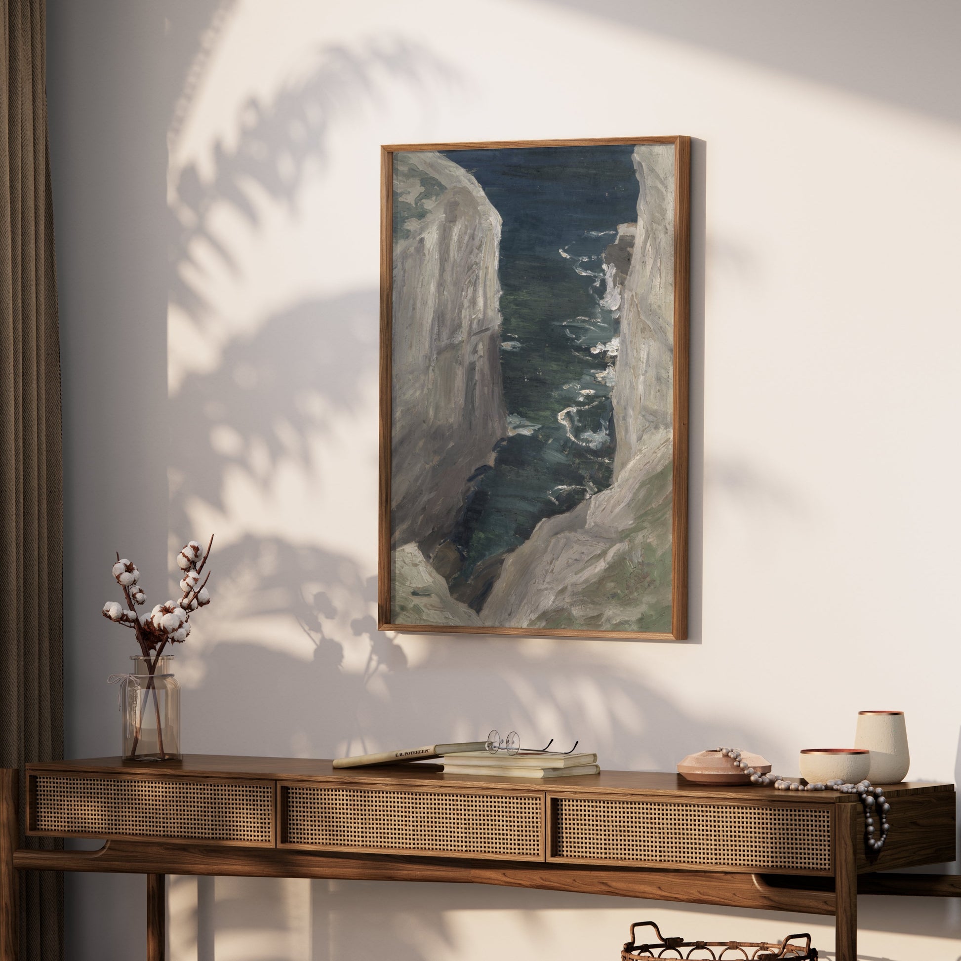 Premium Poster of Cliffside Ocean View with Rocky Walls Posters