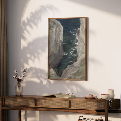 Premium Poster of Cliffside Ocean View with Rocky Walls Posters