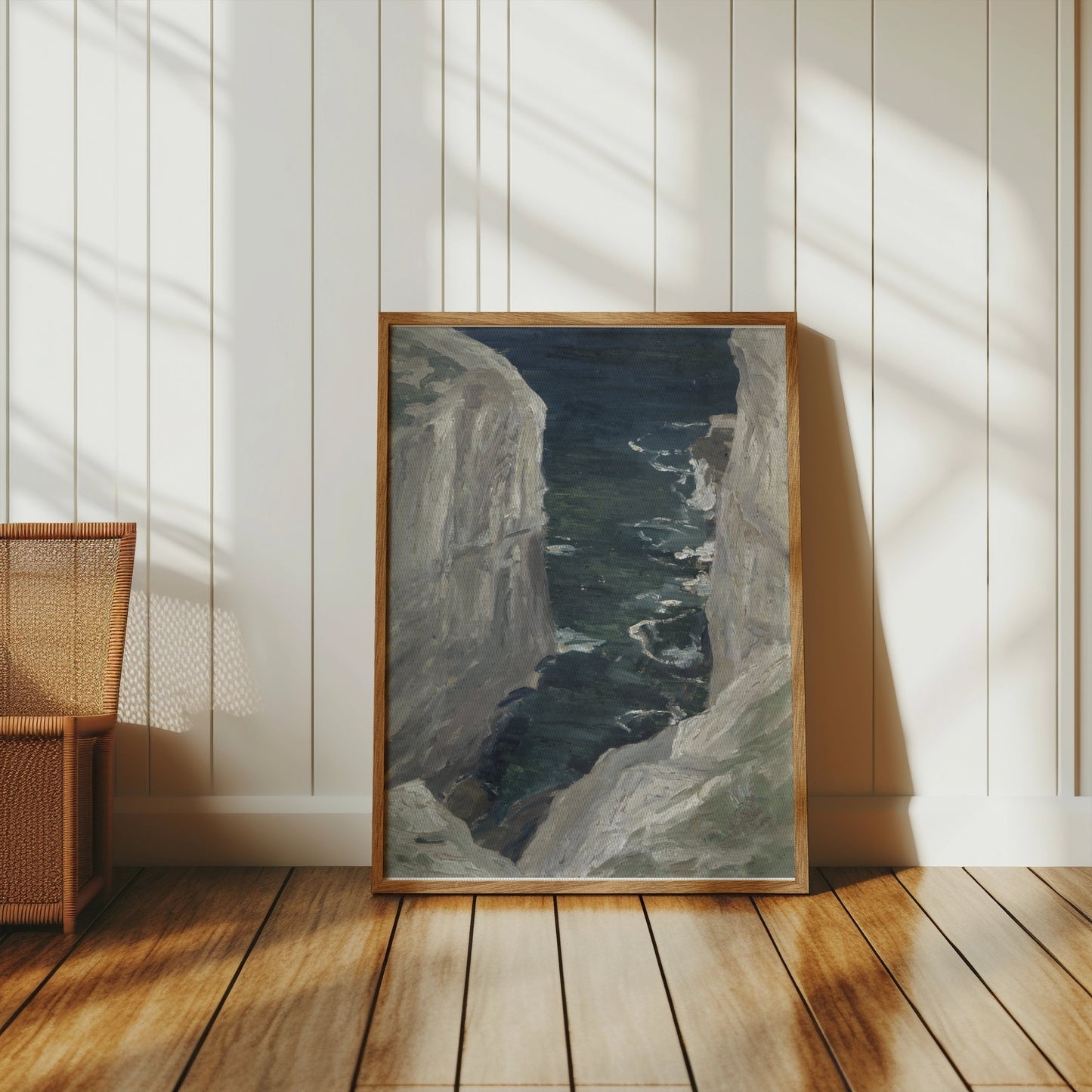 Premium Poster of Cliffside Ocean View with Rocky Walls Posters
