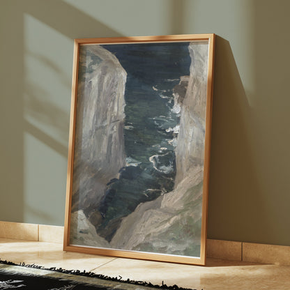 Premium Poster of Cliffside Ocean View with Rocky Walls Posters