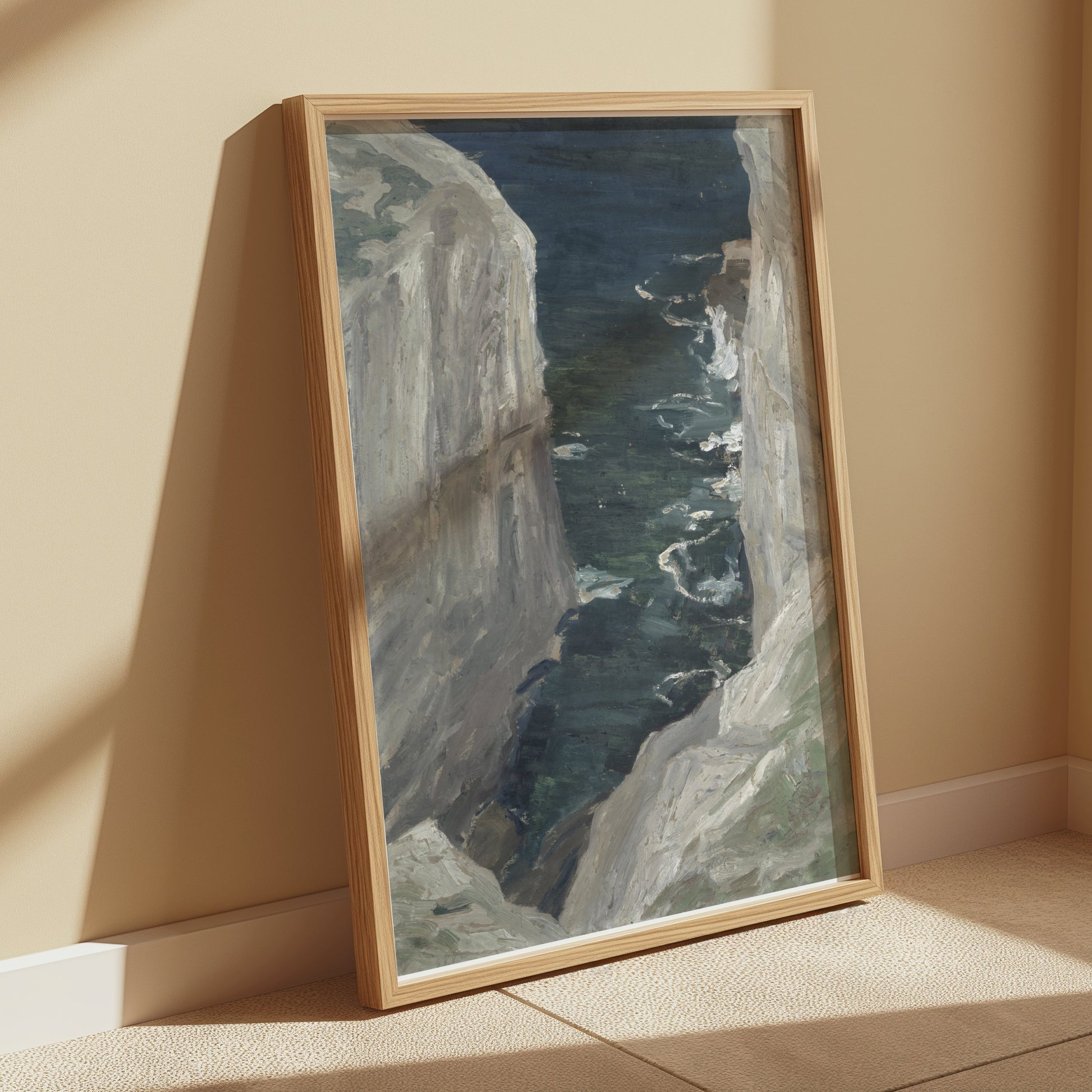 Premium Poster of Cliffside Ocean View with Rocky Walls Posters