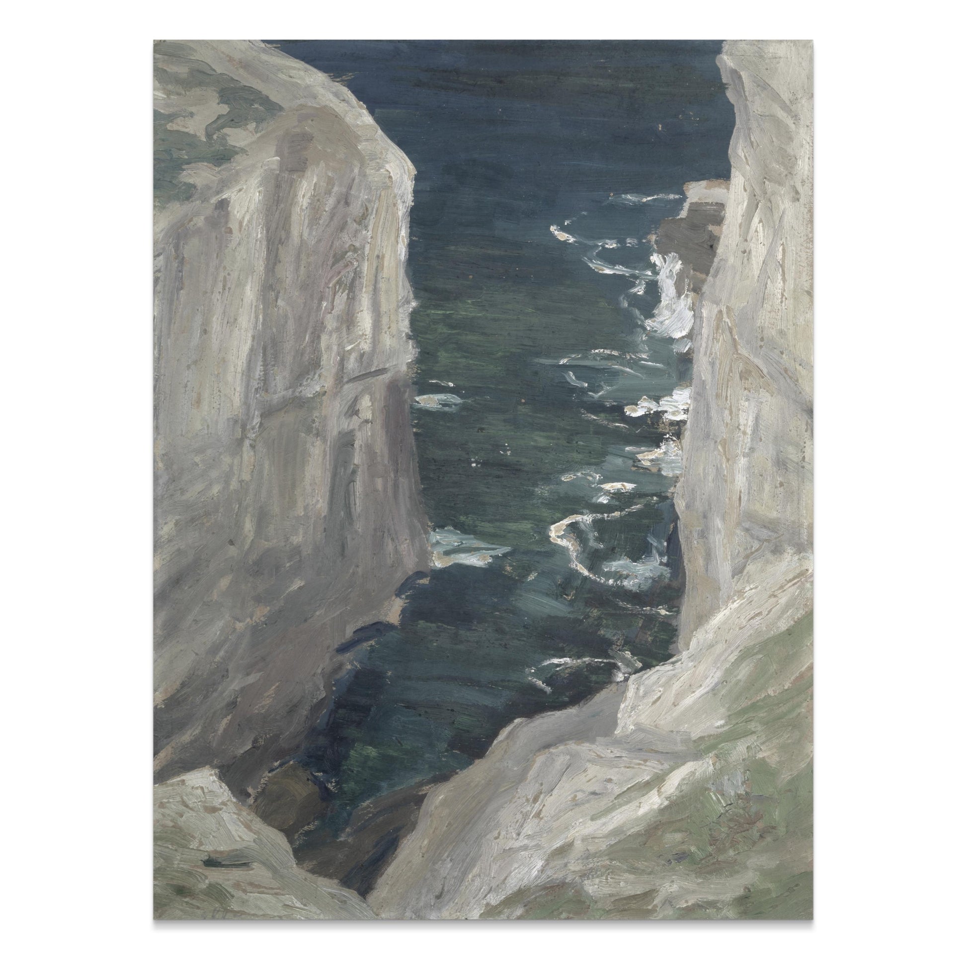 Premium Poster of Cliffside Ocean View with Rocky Walls Posters