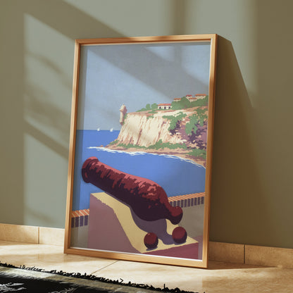 Premium Poster of Coastal Cliff Cannon Scenic Wall Art Posters