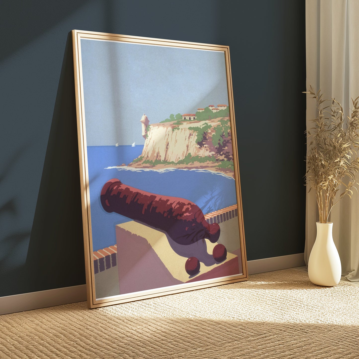 Premium Poster of Coastal Cliff Cannon Scenic Wall Art Posters