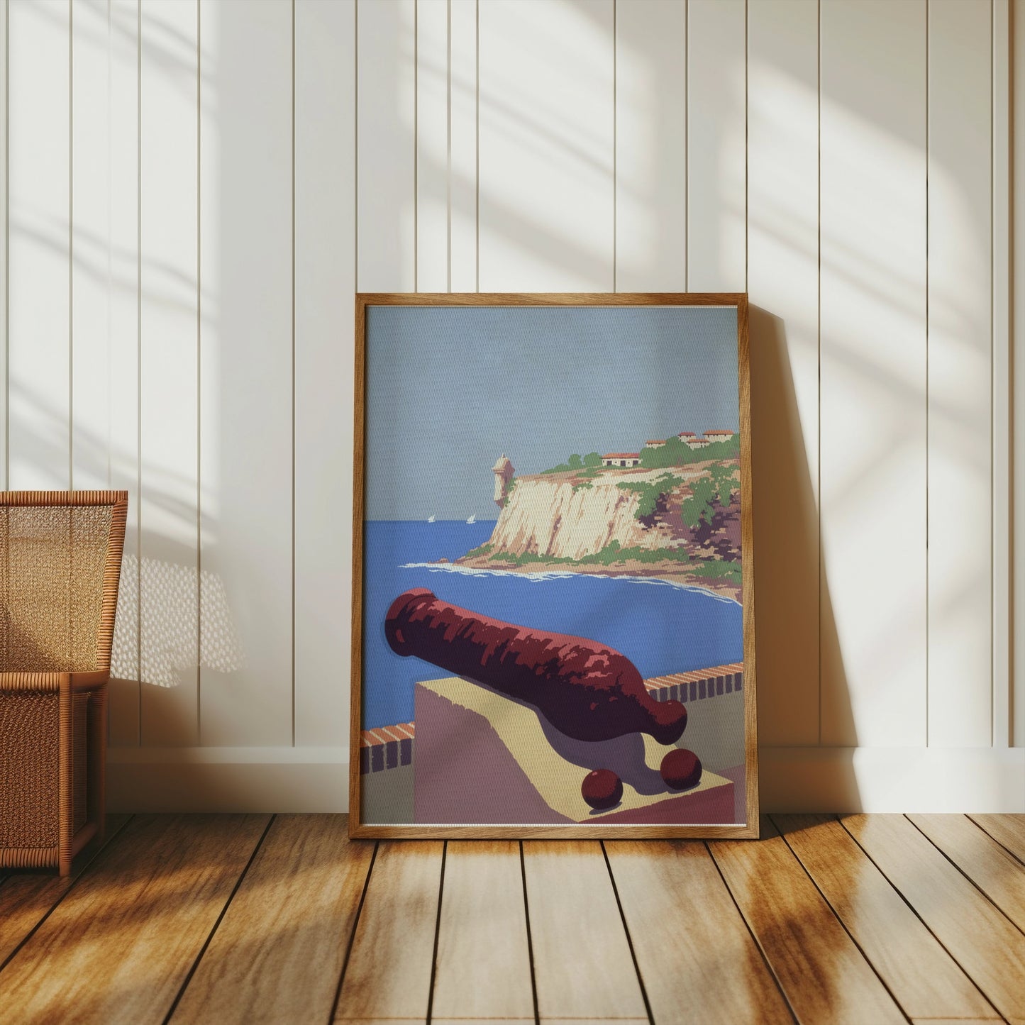 Premium Poster of Coastal Cliff Cannon Scenic Wall Art Posters