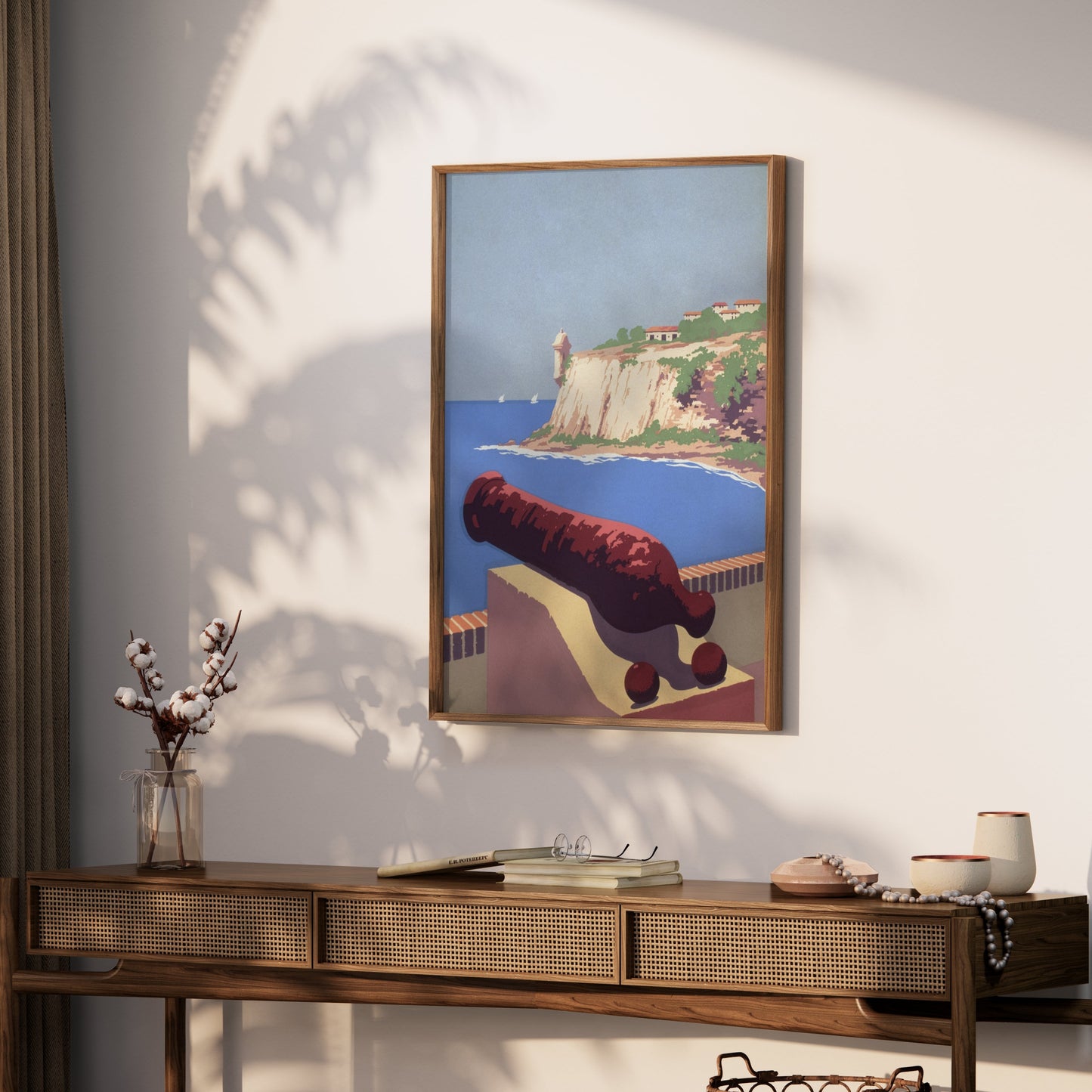 Premium Poster of Coastal Cliff Cannon Scenic Wall Art Posters