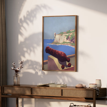 Premium Poster of Coastal Cliff Cannon Scenic Wall Art Posters