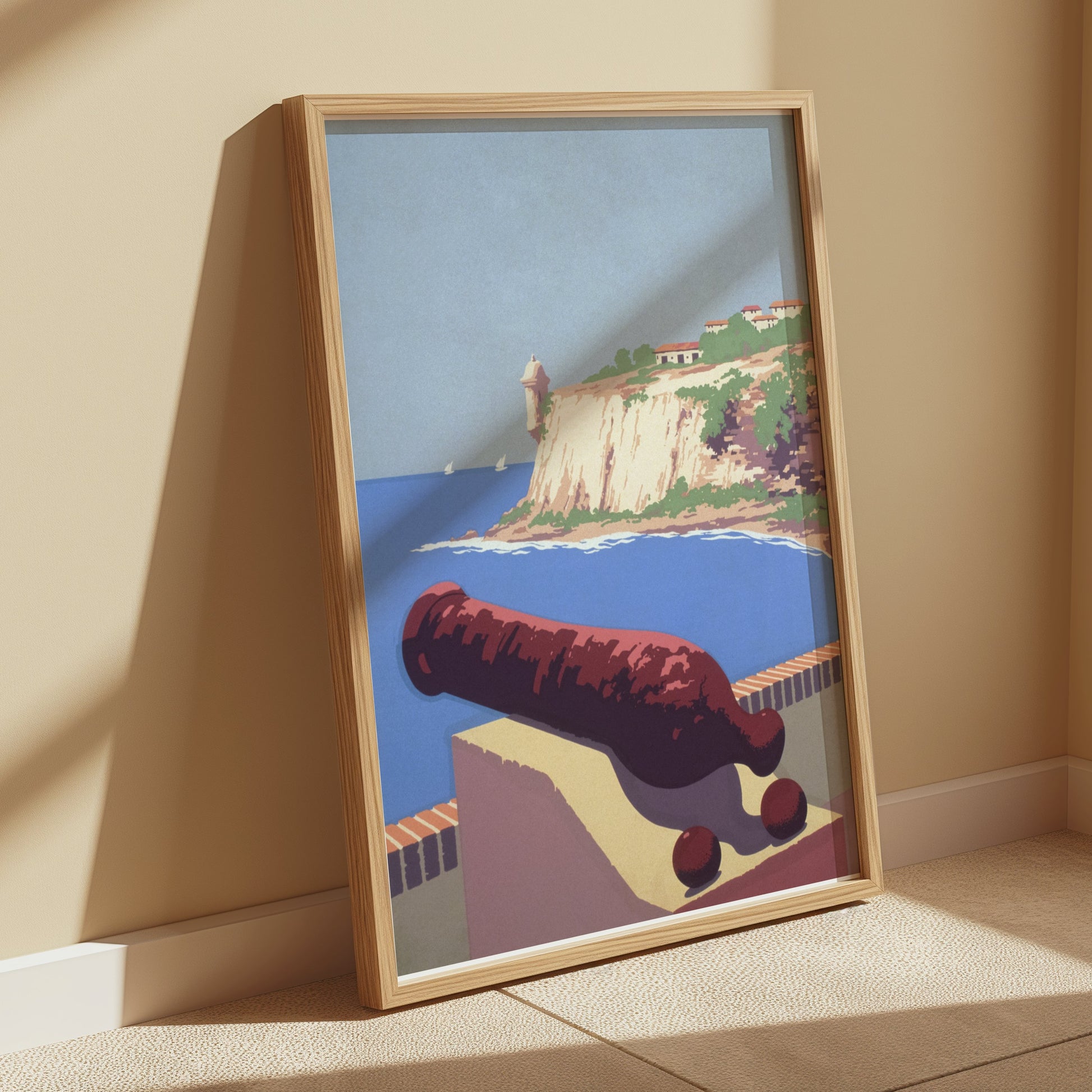 Premium Poster of Coastal Cliff Cannon Scenic Wall Art Posters