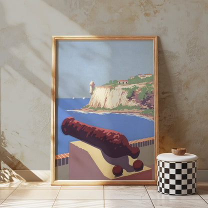 Premium Poster of Coastal Cliff Cannon Scenic Wall Art Posters