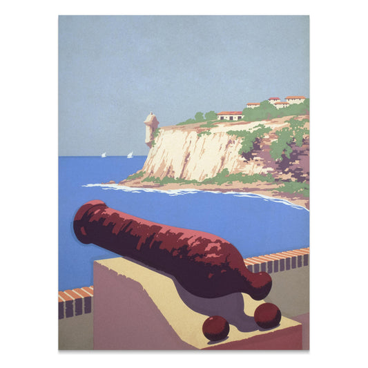 Premium Poster of Coastal Cliff Cannon Scenic Wall Art Posters