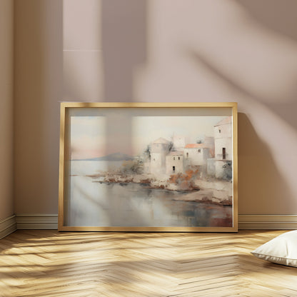 Premium Poster of Coastal Village Scenic Landscape Wall Art Posters