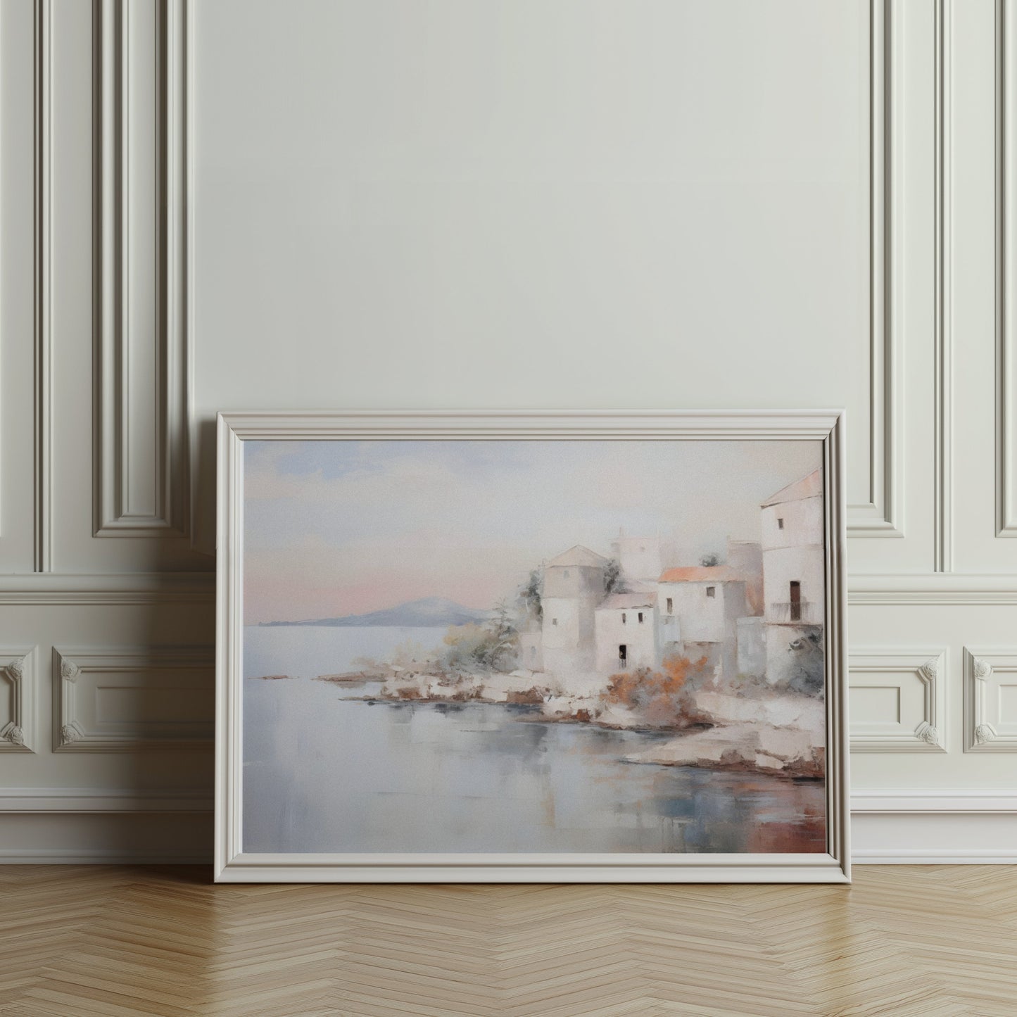 Premium Poster of Coastal Village Scenic Landscape Wall Art Posters