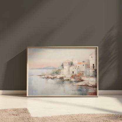 Premium Poster of Coastal Village Scenic Landscape Wall Art Posters