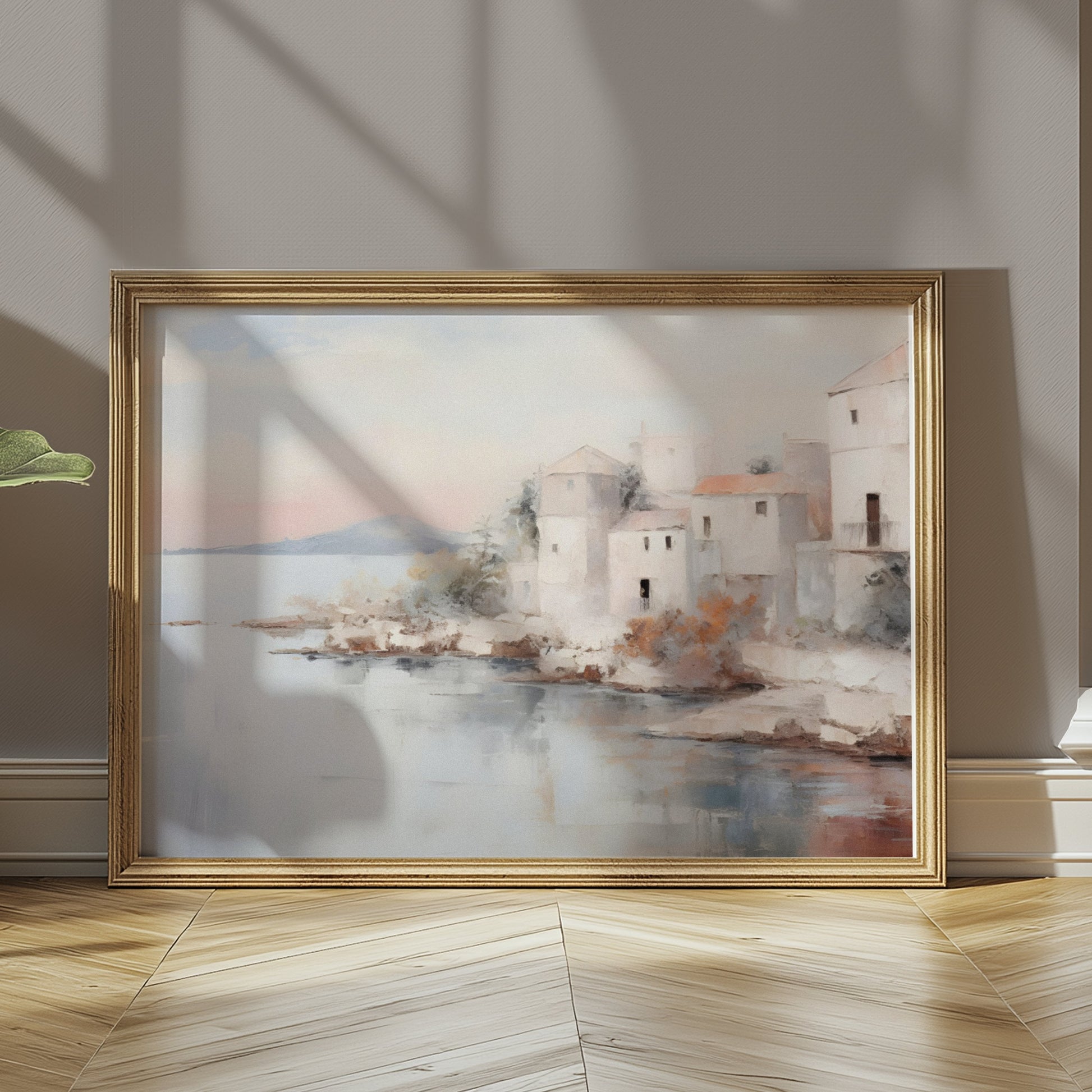 Premium Poster of Coastal Village Scenic Landscape Wall Art Posters