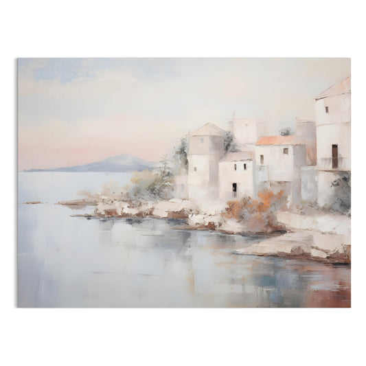 Premium Poster of Coastal Village Scenic Landscape Wall Art Posters