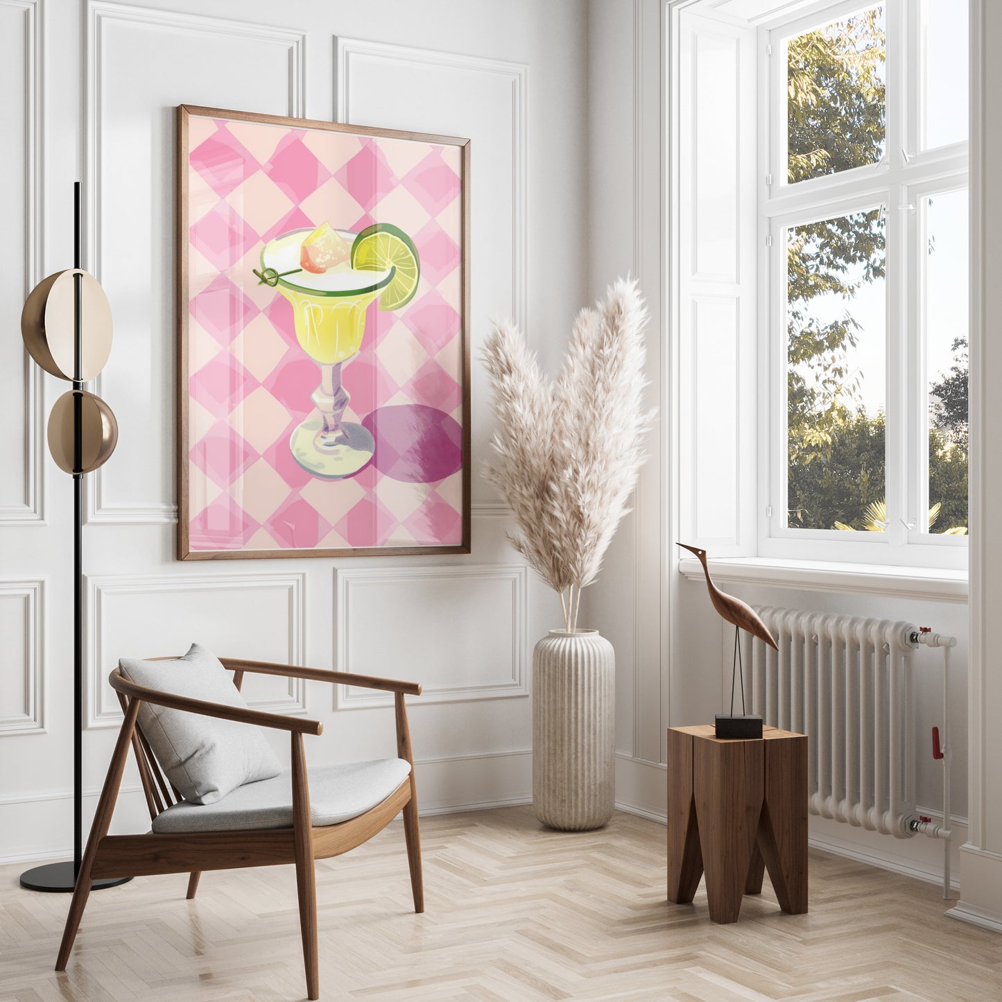 Premium Poster of Cocktail Art Print With Lime Slice Drink Posters