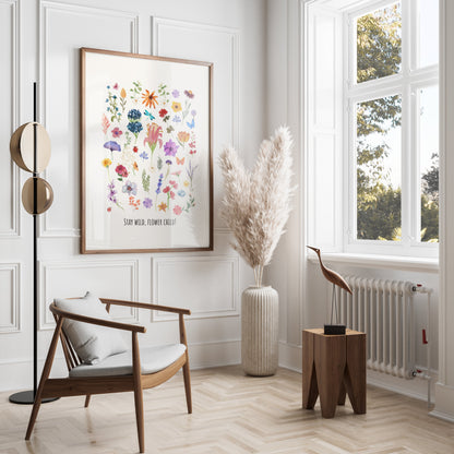 Premium Poster of Collection of Colorful Wildflowers Art Posters