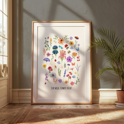 Premium Poster of Collection of Colorful Wildflowers Art Posters