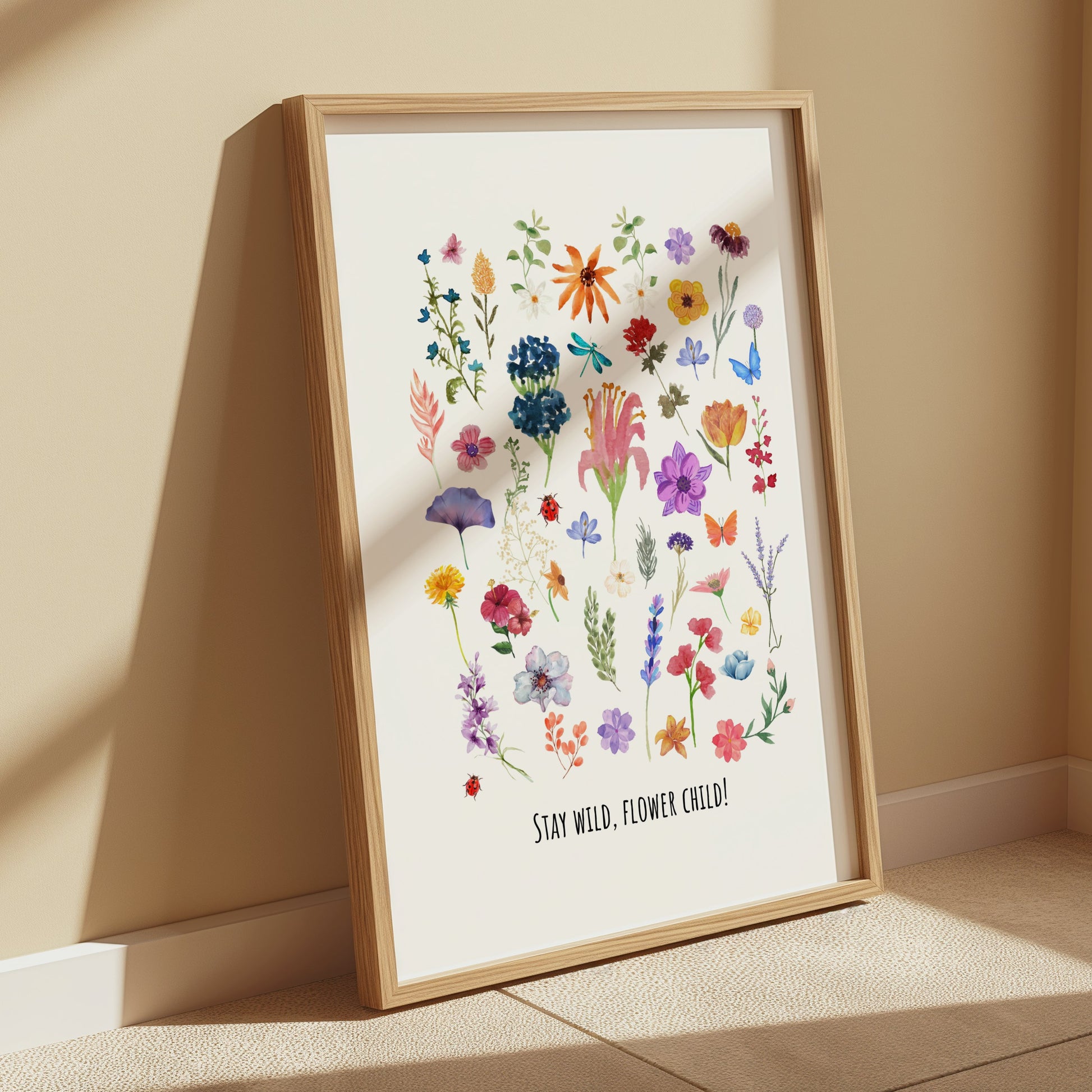 Premium Poster of Collection of Colorful Wildflowers Art Posters
