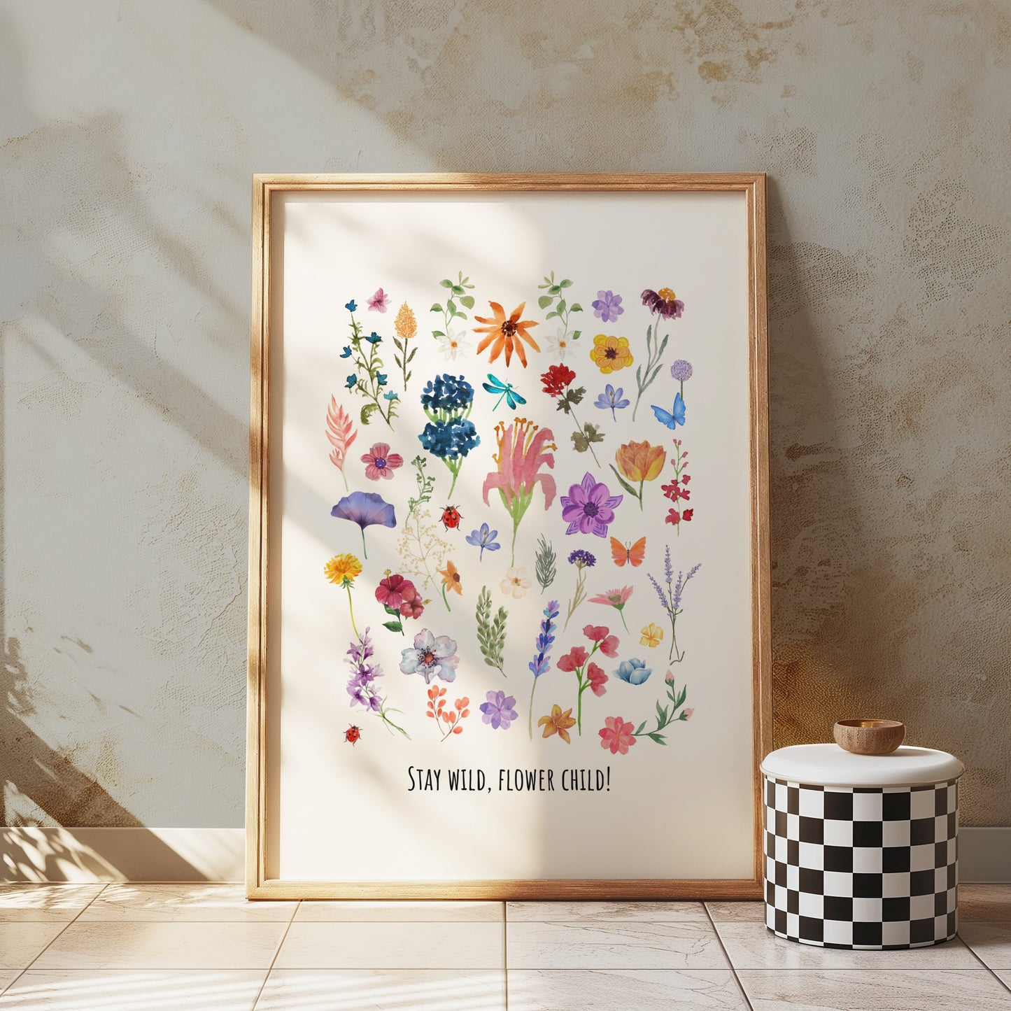 Premium Poster of Collection of Colorful Wildflowers Art Posters
