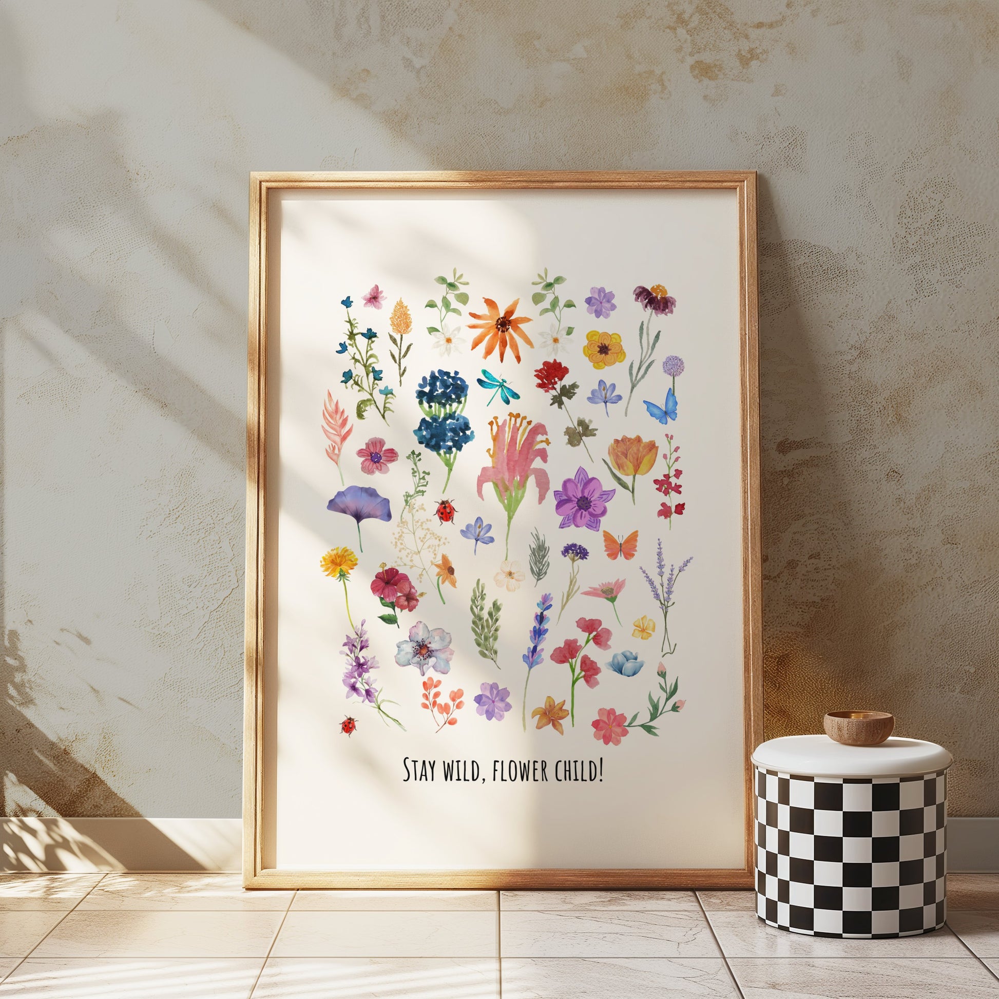Premium Poster of Collection of Colorful Wildflowers Art Posters