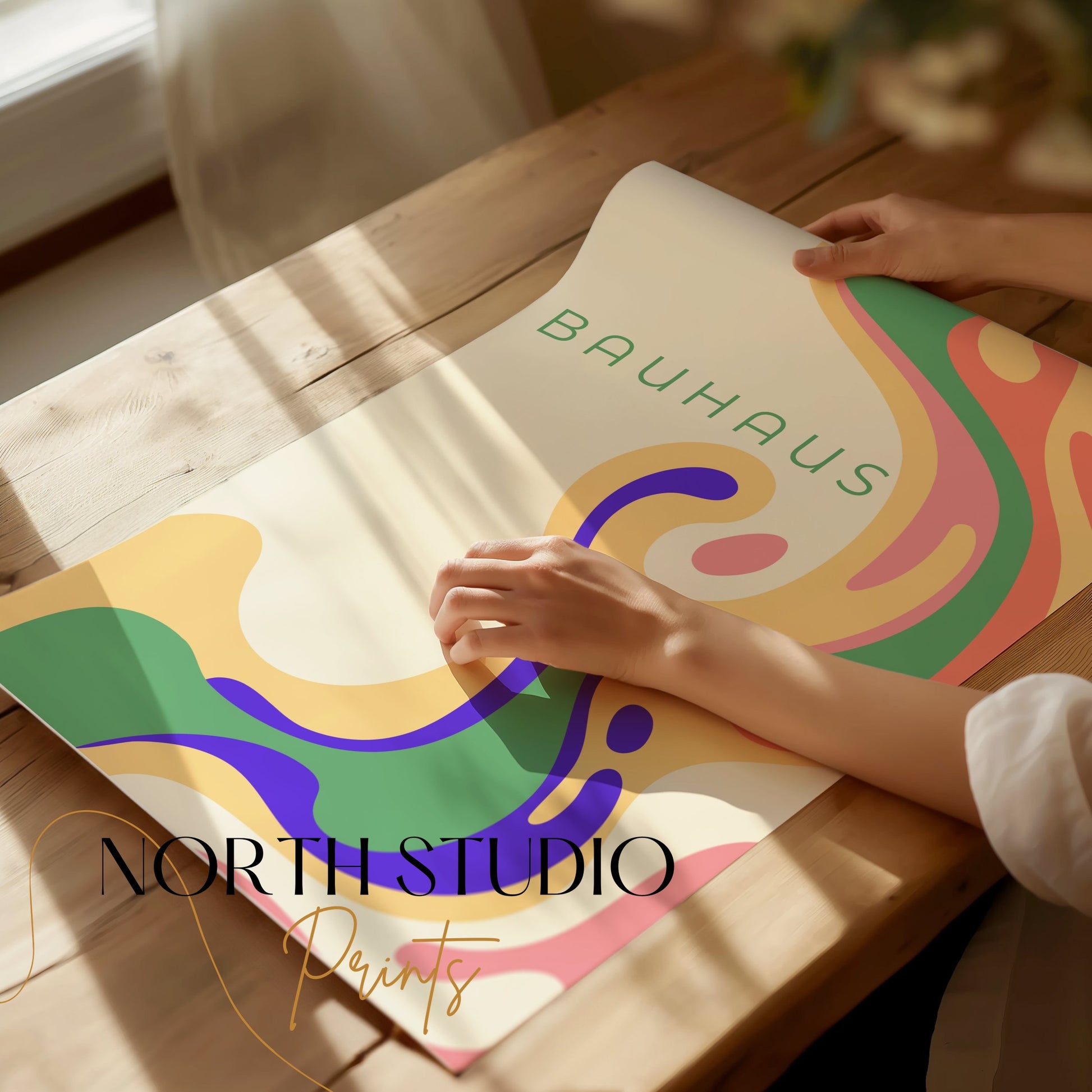 Premium Poster of Colorful Abstract Bauhaus Art Nouveau Style Posters