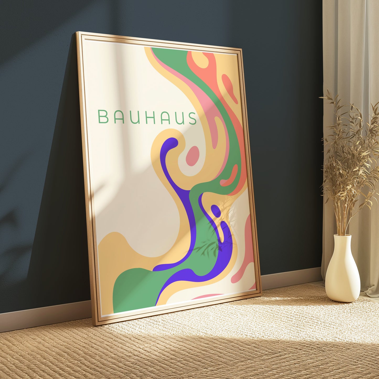 Premium Poster of Colorful Abstract Bauhaus Art Nouveau Style Posters