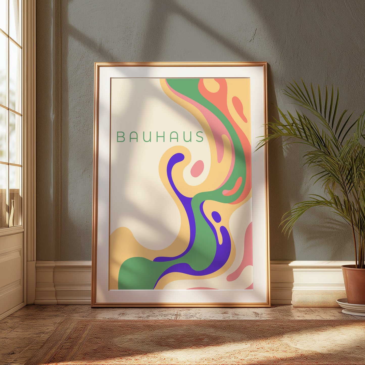 Premium Poster of Colorful Abstract Bauhaus Art Nouveau Style Posters