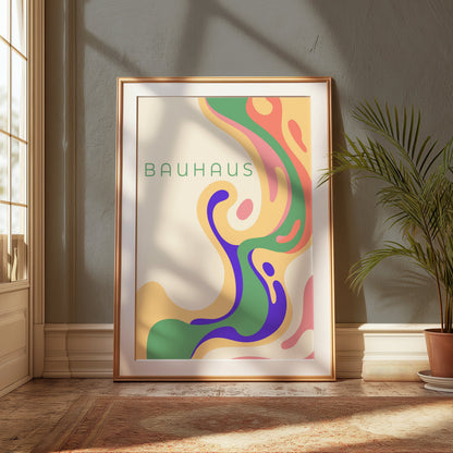 Premium Poster of Colorful Abstract Bauhaus Art Nouveau Style Posters