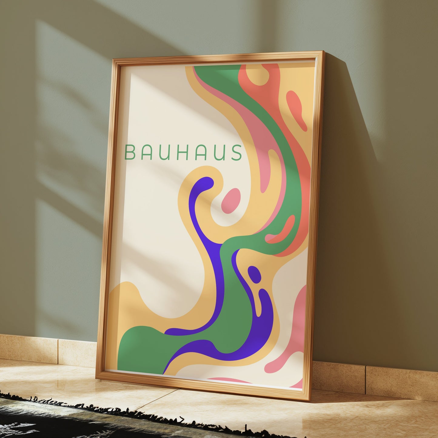 Premium Poster of Colorful Abstract Bauhaus Art Nouveau Style Posters