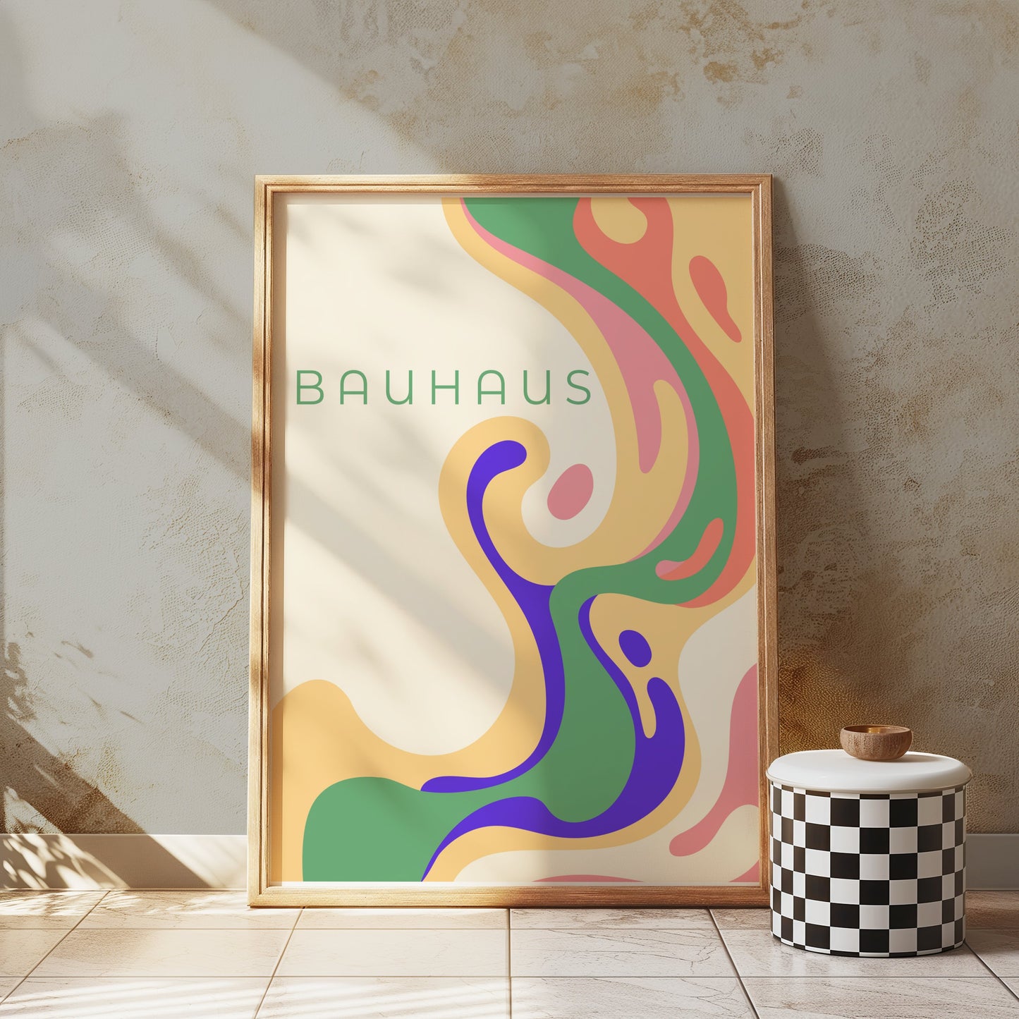 Premium Poster of Colorful Abstract Bauhaus Art Nouveau Style Posters
