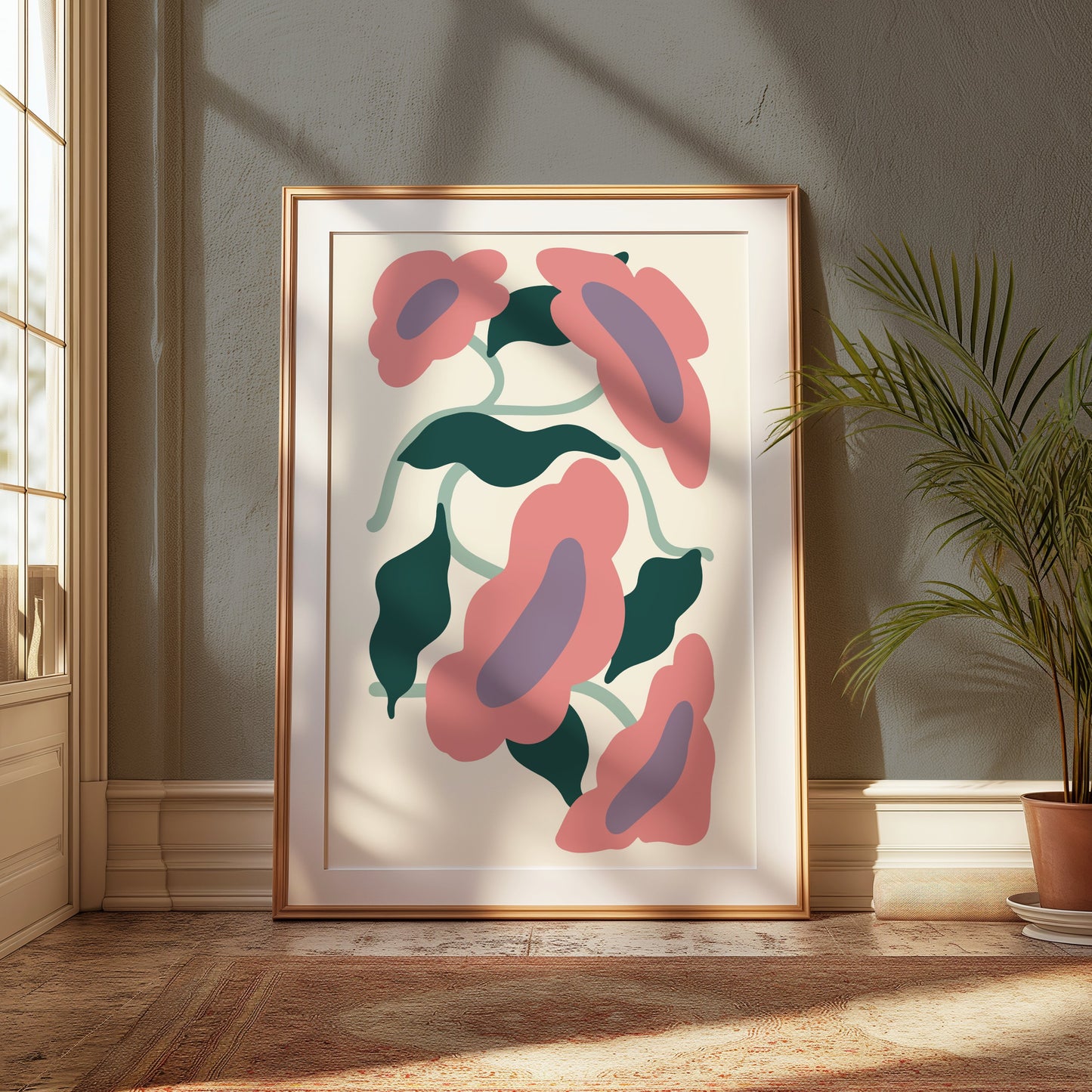 Premium Poster of Colorful Abstract Floral Design Art Print Posters